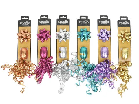 METALLIC MATT GIFT WRAPPING SET .BOW 276912