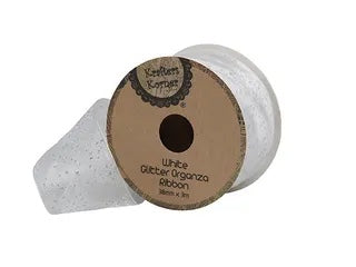 GL ORGANZA RIBBON 38MM-WHITE. CRAFT 251865