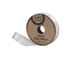 SATIN WHITE RIBBON 15MMX4M . CRAFT 250721