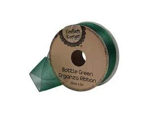 ORGANZA BGREEN RIBBON 25MMX5M .CRAFT 251162