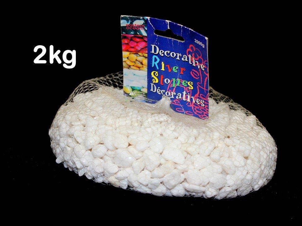 RIVER STONE WASHED 2KG MESH BAG 0.8 1.2CM SNOW WHITE. GSM0363