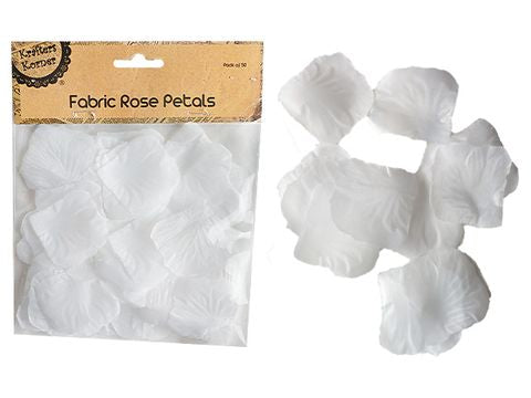 FABRIC ROSE WHITE PETALS/50 CRAFT 260386
