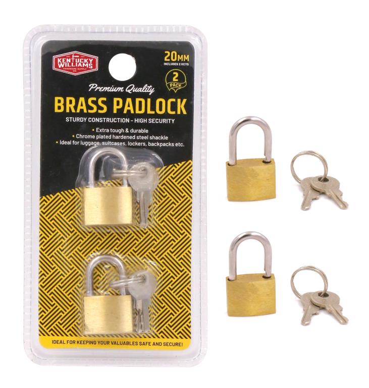Brass Padlock 20MM -2PK DUR0623