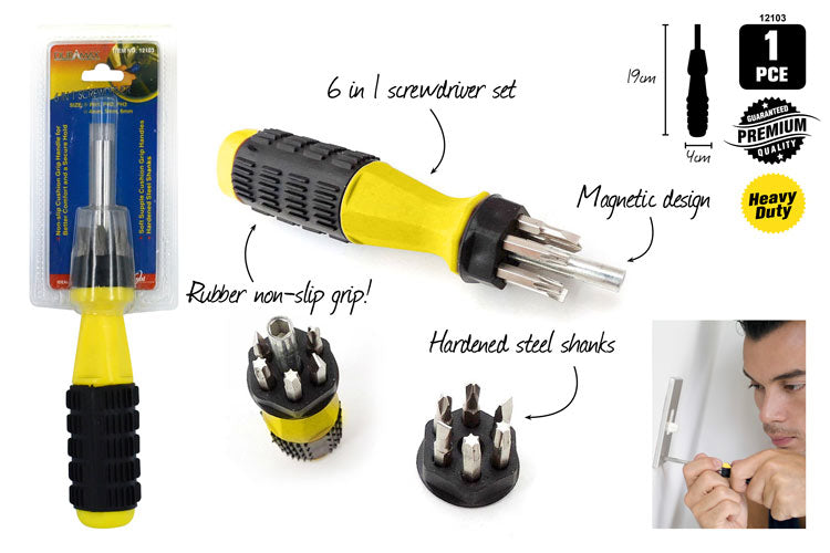 1pce 6-in-1 ScrewdriverSet-1/2/3/4/5/6mm 12103