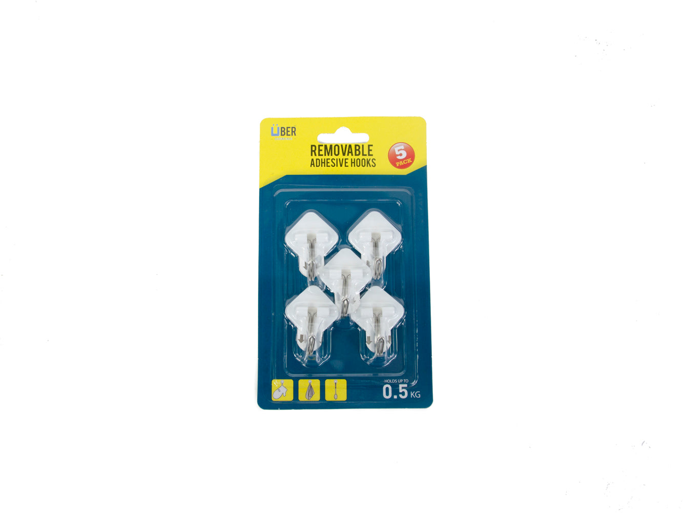P/5 REMOVABLE ADHESIVE HOOKS HDW1466.