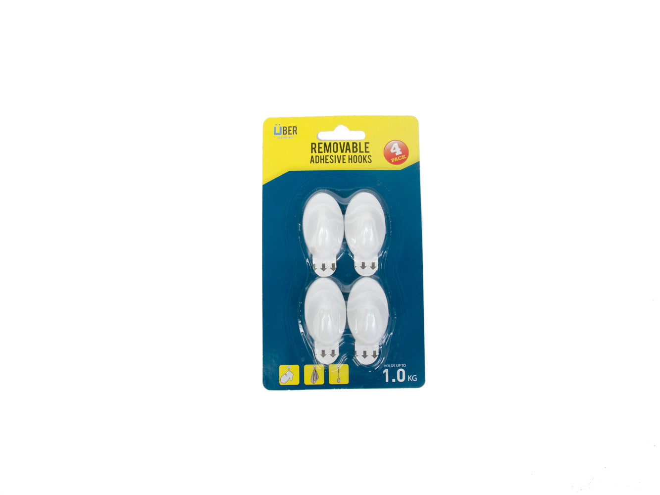 P/4 REMOVABLE ADHESIVE HOOKS HDW1472.