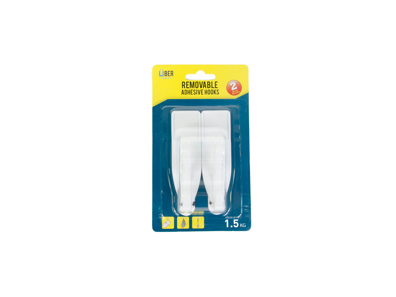 P/2 REMOVABLE ADHESIVE DUAL HOOK HDW1474.