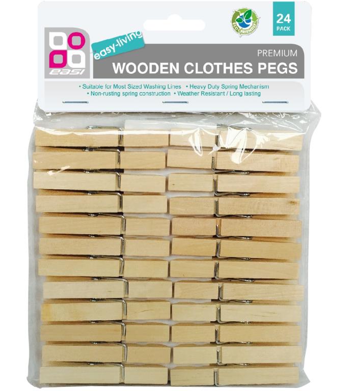 Wooden Clothes Pegs-24PK DUR3467