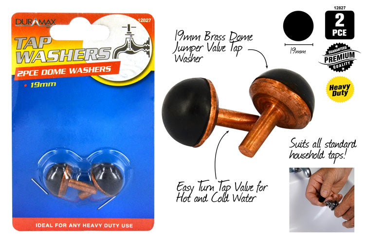 2pce Tap Washers- 19mm Dome 12827
