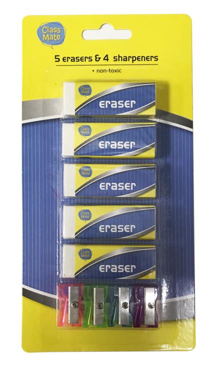 5 Erasers & 3 Sharpeners Value Pack DUR0760