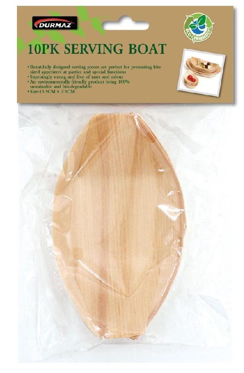 8PK Wooden Catering Serving Boats DUR3593