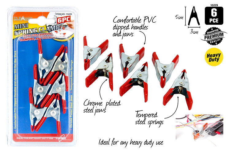 6pce Mini Spring Clamps-5cmL Each 15229