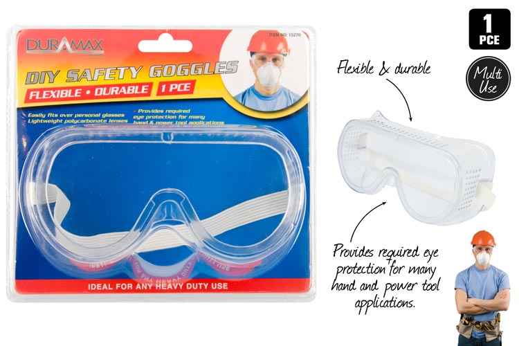1pce Safety Goggles-Flexible-Durable 15270