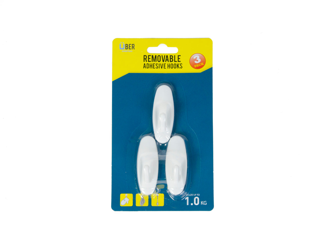 P/3 REMOVABLE ADHESIVE HOOKS HDW1848.