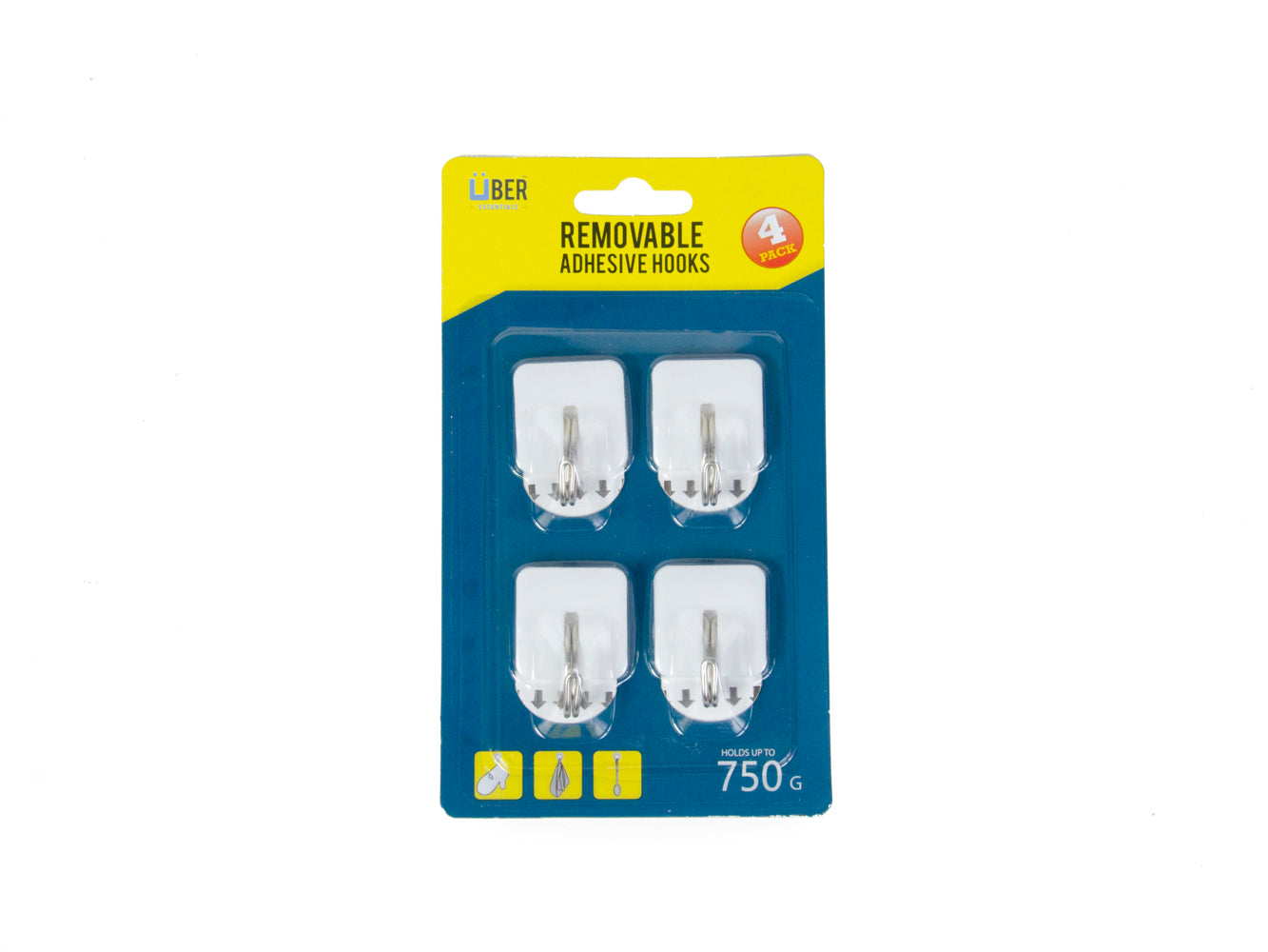 P/4 REMOVABLE ADHESIVE HOOKS HDW1851.