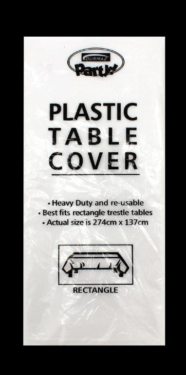 Plastic White Series Party Table Cloth- 274CM x137CM DUR0823