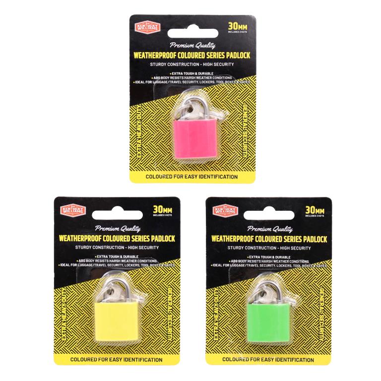 30MM Coloured Weatherproof Series Padlock DUR3832
