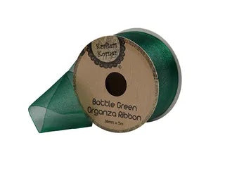 ORGANZA BGREEN RIBBON 38MMX5M .CRAFT 251285