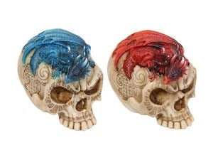 10CM DRAGON RESTING ON SKULL 2 . DRAGSKMA
