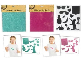 GLITTER IRON ON SHEET. CRAFT 275182