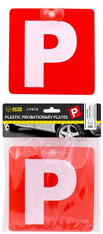 Red P Plate (Suction Variety)-2PK DUR1087