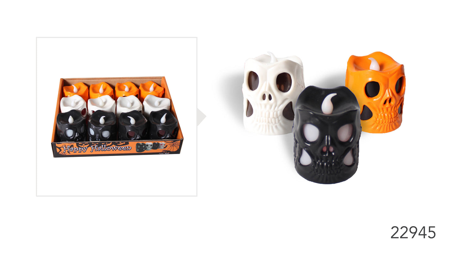 Halloween Skull Candle Light (Mixed) 22945