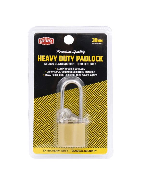 Heavy Duty Long Shackle 30MM Brass Padlock DUR4434