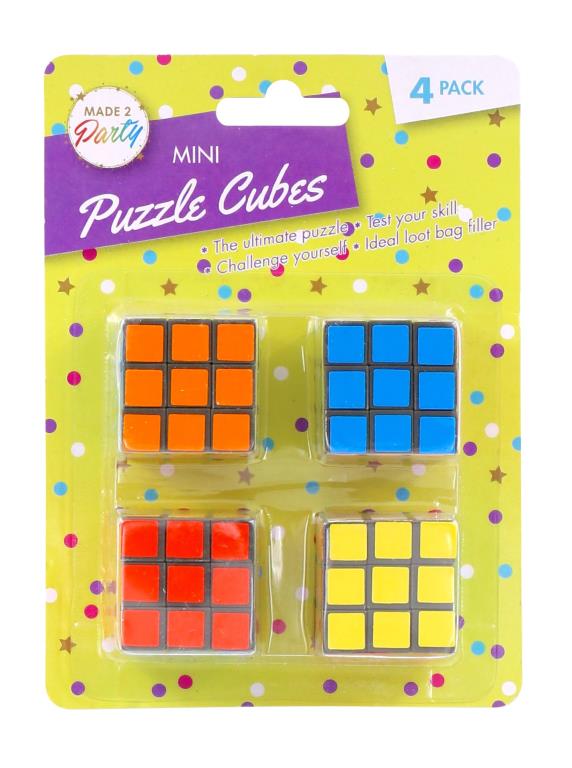 4PK Mini Novelty Puzzle Cubes DUR1143