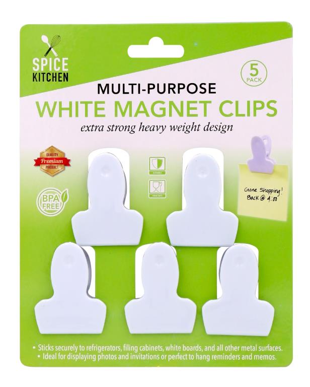 All Purpose White Magnetic Clips-5PK DUR5150