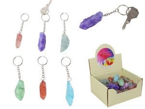 RAINBOW QUARTZ KEY RING 6 ASSTD. KRQUARTZ