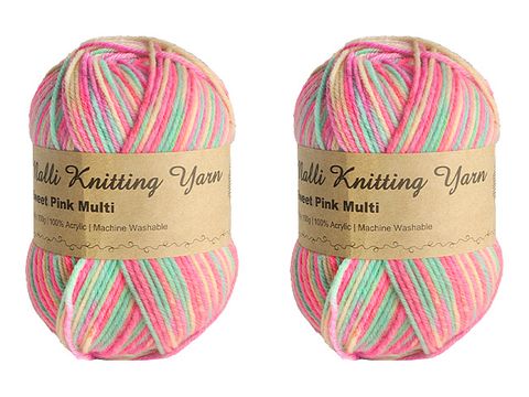 100G SWEET PINK MULT COL YARN SEW 262892