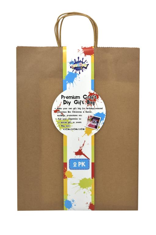 2PK Craft DIY Gift Bags - 45CM x 32CM x 10CM DUR1640