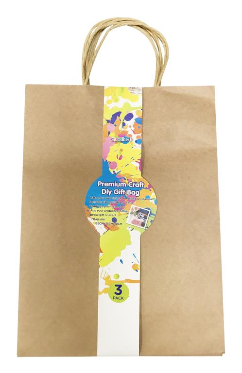 4PK Craft DIY Gift Bags - 20CM x 15CM x 9CM DUR1642