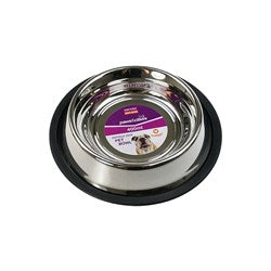 STAINLESS STEEL PET BOWL BLACK ANTI-SKID 400ML 42281
