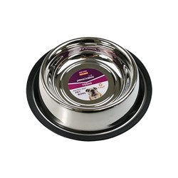 STAINLESS STEEL PET BOWL BLACK ANTI-SKID 700ML 42298