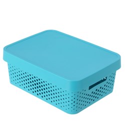 HUDSON BASKET W/LID MEDIUM 36X27X13.5CM 4 ASSTD 44520