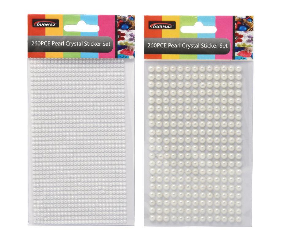 Pearl Crystal Sticker - 260PCE 6MM Diam & 1080PCE 3MM DUR1845