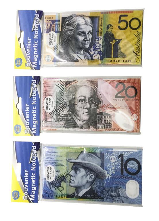 Australian Money Note Souvenier Magnetic Notepad DUR1846