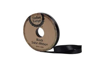 SATIN BLACK RIBBON 10MM X10M. CRAFT 250639