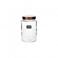 GLASS PICE JAR COPPER LID 550ML 8.7X13.2CM GJ76956C