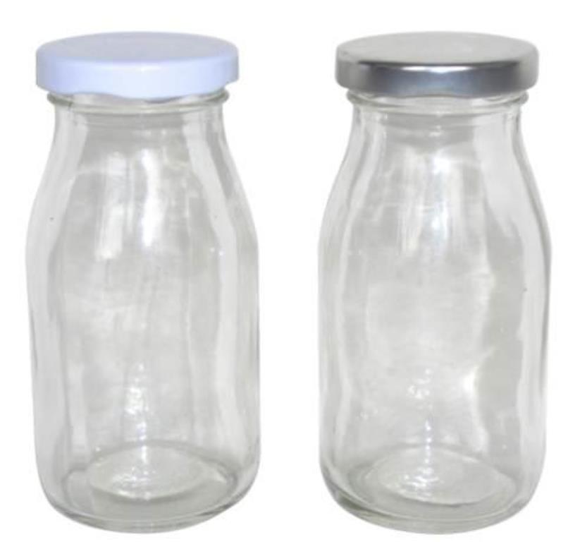 Glass Mini Milk & Soda Bottles W/Lid DUR2197
