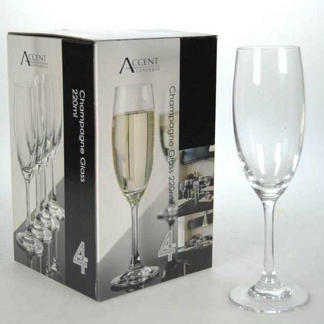 CHAMPAGNE GLASS SET 4 220ml. GLA2897