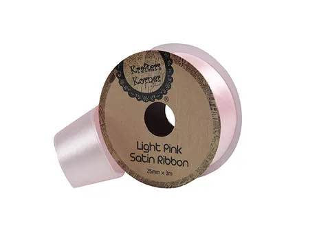 SATIN LPINK RIBBON 25MMX3M. CRAFT 250899