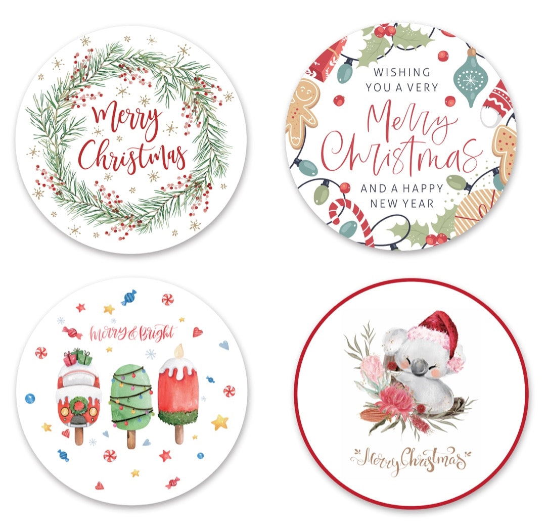 XMAS TIME PAPER PLATES 23cm PK10 250gsm 4 ASST DES. XMS31473