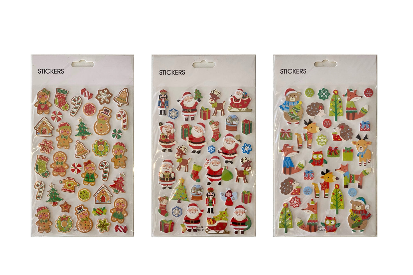 XMAS STICKERS 3 ASST DES. XMS31479
