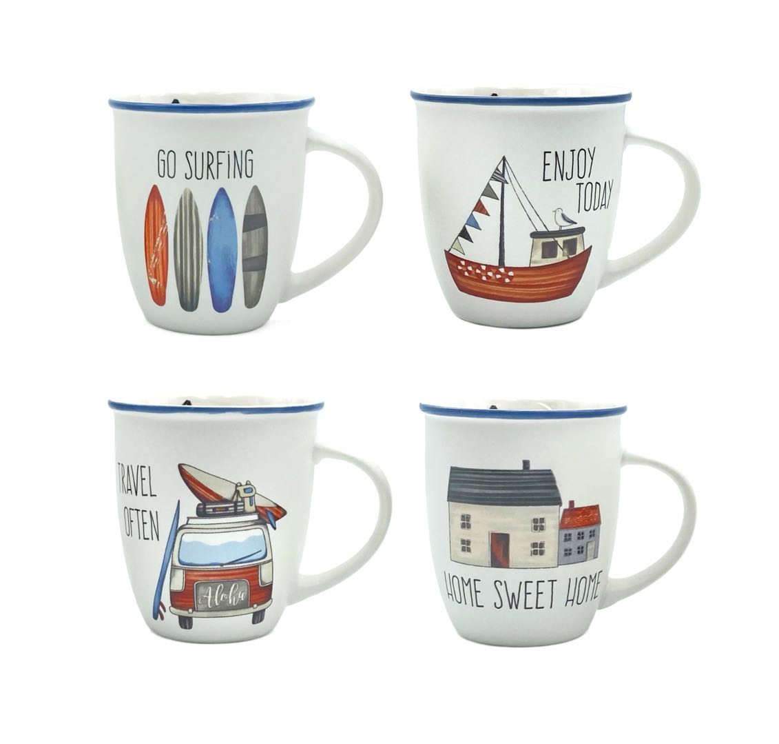 GO SURFING MUG 370ML 4 ASST. MUG29796
