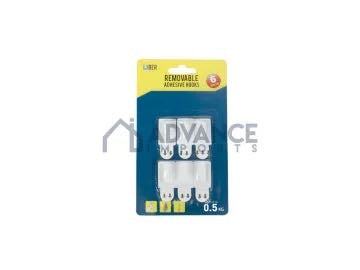 P/6 REMOVABLE ADHESIVE HOOKS HDW1473.