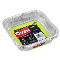 FOIL TRAY 5Pk 20.5X20.5X4.5CM 68878