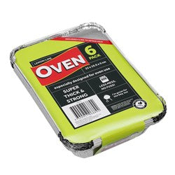 FOIL CONTAINER W/ LID 6PK 22X15.5X5CM SHELF READY PDQ 68892
