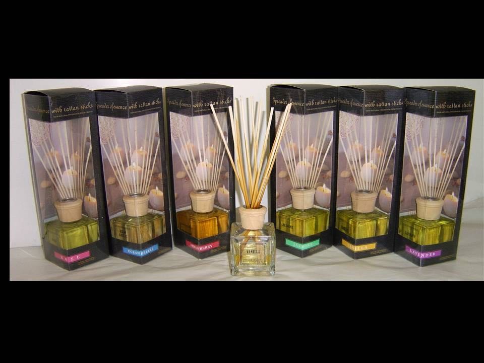 160ML FRAGRANT OIL DIFFUSER 12 RATTAN STICKS ASST FRAGRANCE. INC4826